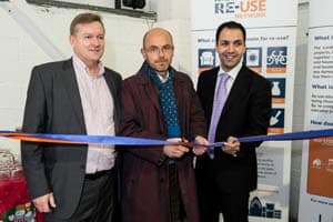(l-r) Graham Raine, director of Staying First parent company of Furnish; Wayne Hemmingway MBE; and, Bassam Mahfouz, LWaRB board member
